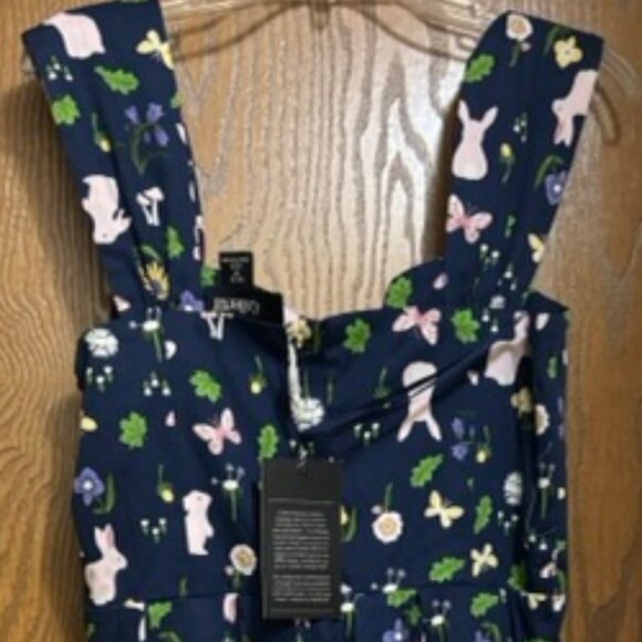NWT Modcloth x Collectif Navy Floral Bunny Swing Dress US 8 UK 12 - Picture 5 of 5